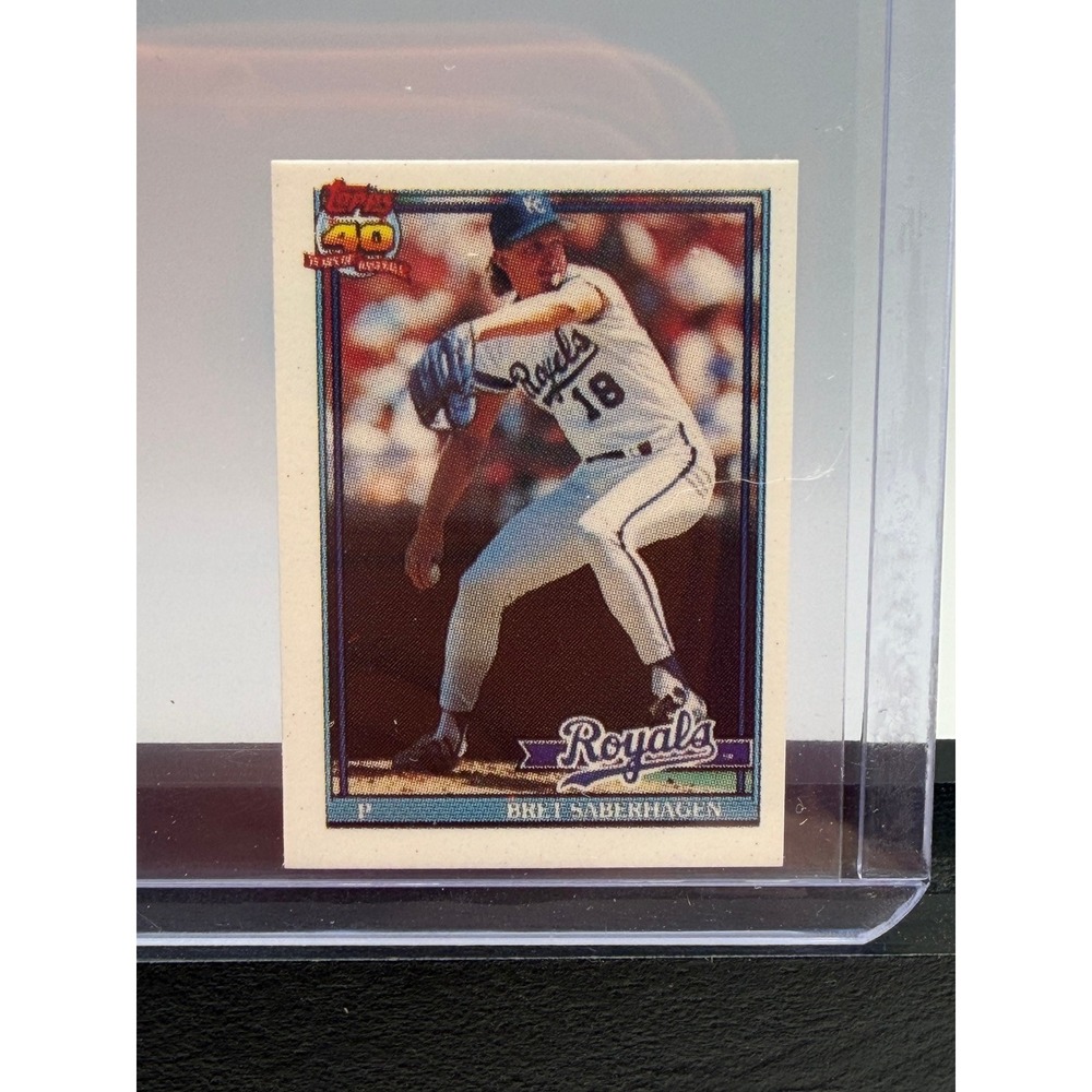 1991 Topps Micro Bret Saberhagen #280 Kansas City Royals Baseball Card - Picture 2 of 4
